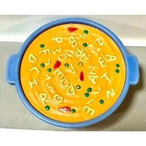 2002 Moose Mountain Play Kitchen Food Alphabet Soup Bowl Doll Size Rare Vintage